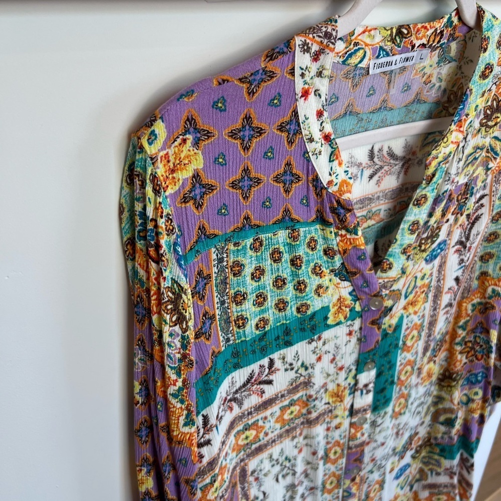 Figueroa & Flower Multicolor Patchwork Women's Bu… - image 2